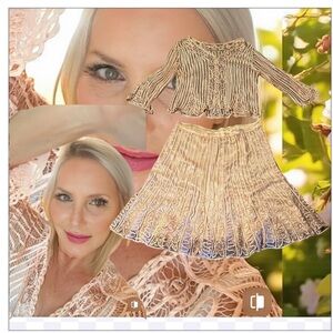 Soulmates Beige Lace Dress Set Mother of The Bride Approx 2X